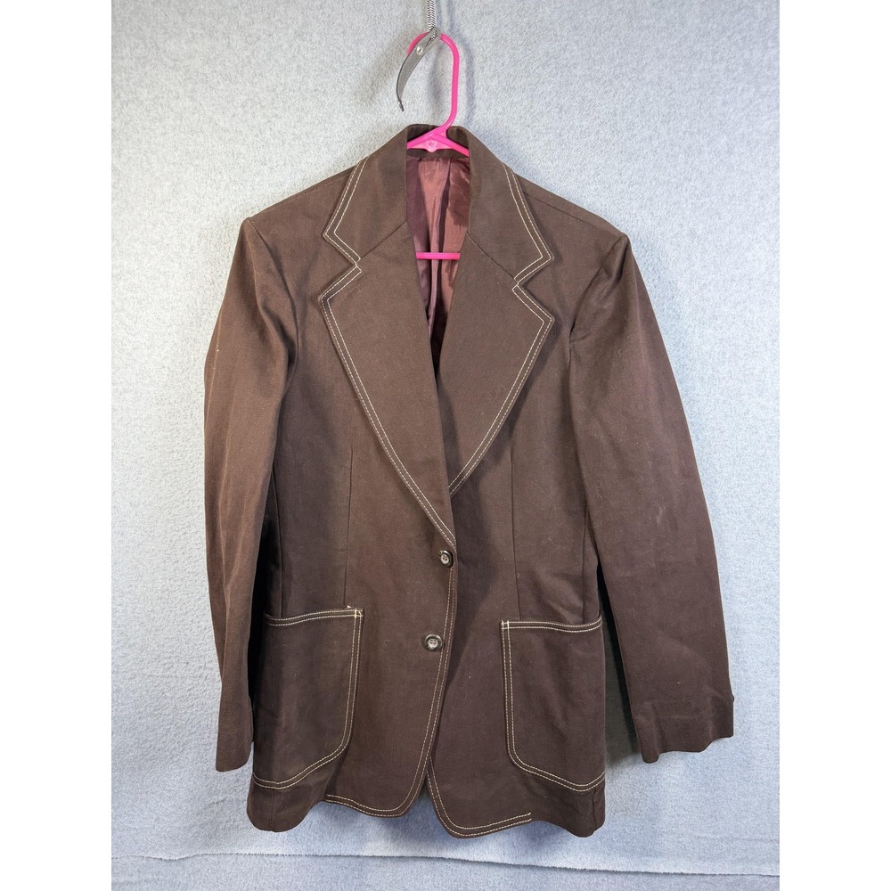 Edwin Scott Blazer Mens 38 Brown Cotton Sport Coat Jacket Contrast Stitch Canada